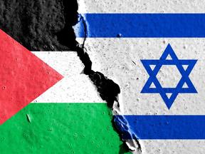 Bandeiras de Palestina e Israeel