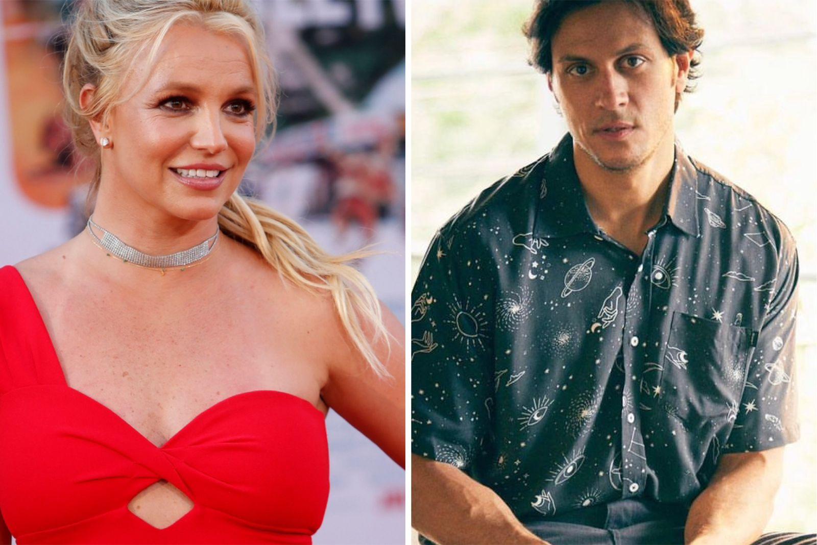 Montagem de fotos mostra Britney Spears à esquerda e Thiago Mansur à direita