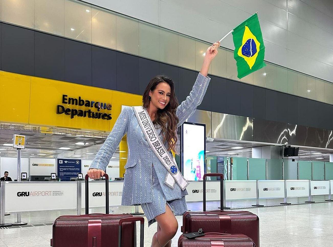 Miss Brasil Maria Brechane embarca com destino ao Miss Universo