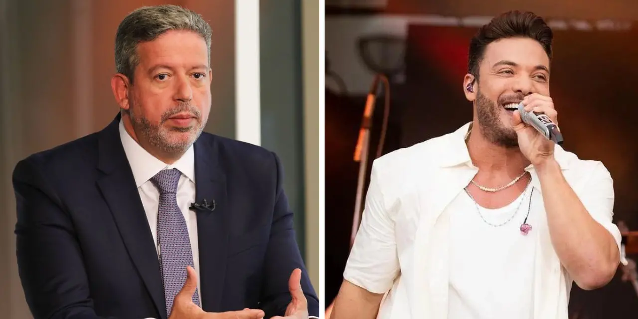 montagem de fotos de Arthur Lira e Wesley Safadão