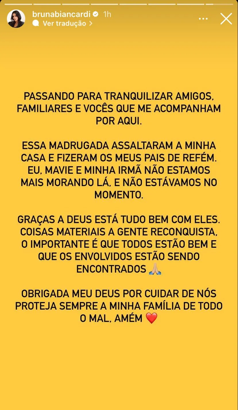 O pronunciamento da mãe de Mavie foi feito nas redes sociais