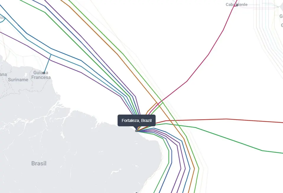 Foto que contém cabos submarinos
