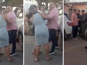 Imagens de celular mostram momento em que delegado agride mulher, após acidente de trânsito
