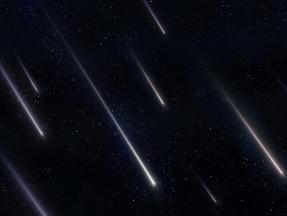 Chuva de meteoros no céu