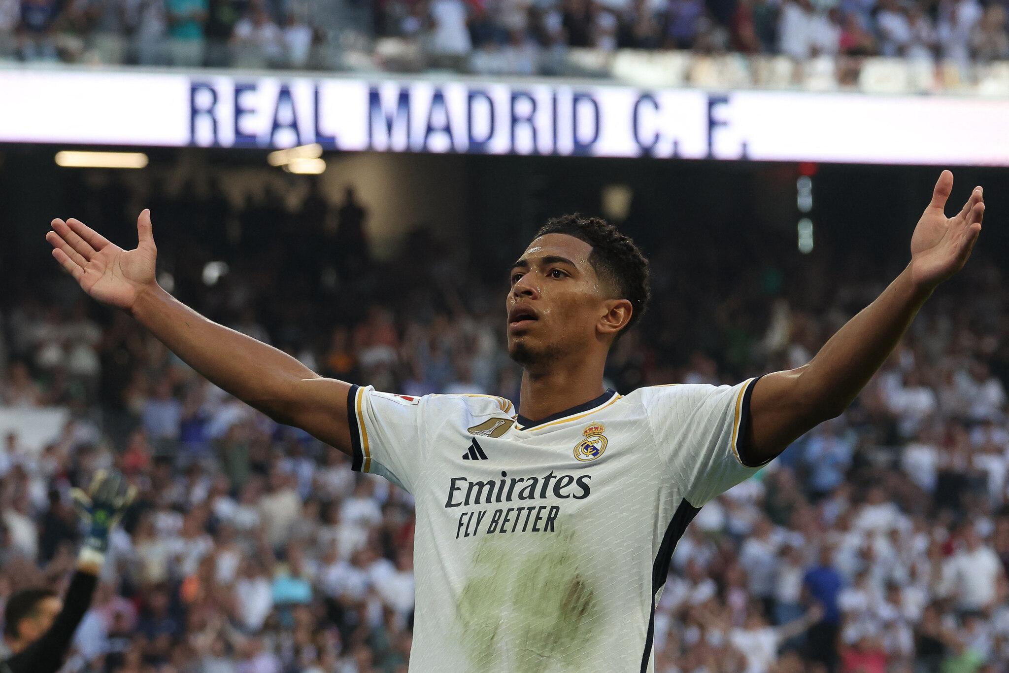 Foto de Jude Bellingham, jogador do Real Madrid, durante jogo