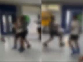 Print da briga envolvendo dois alunos em escola no Rio
