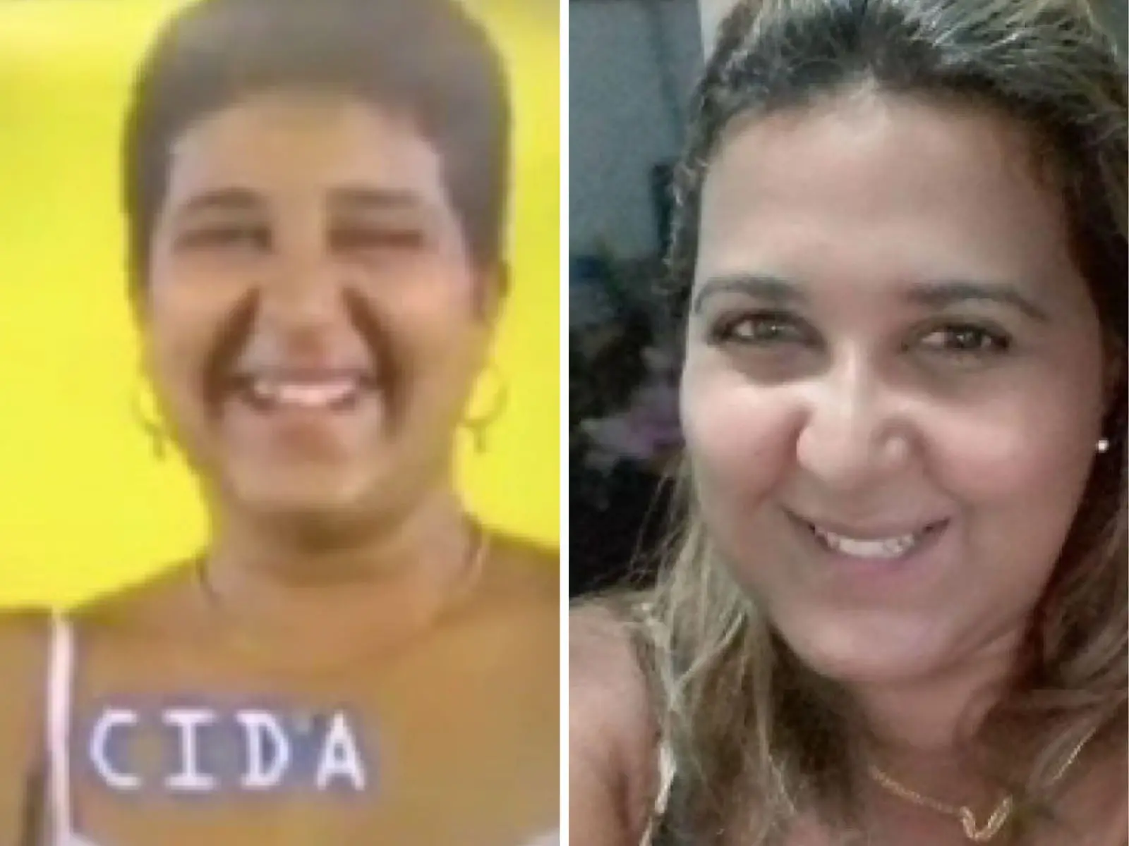 Montagem de fotos mostra Cida no BBB 4 e atualmente