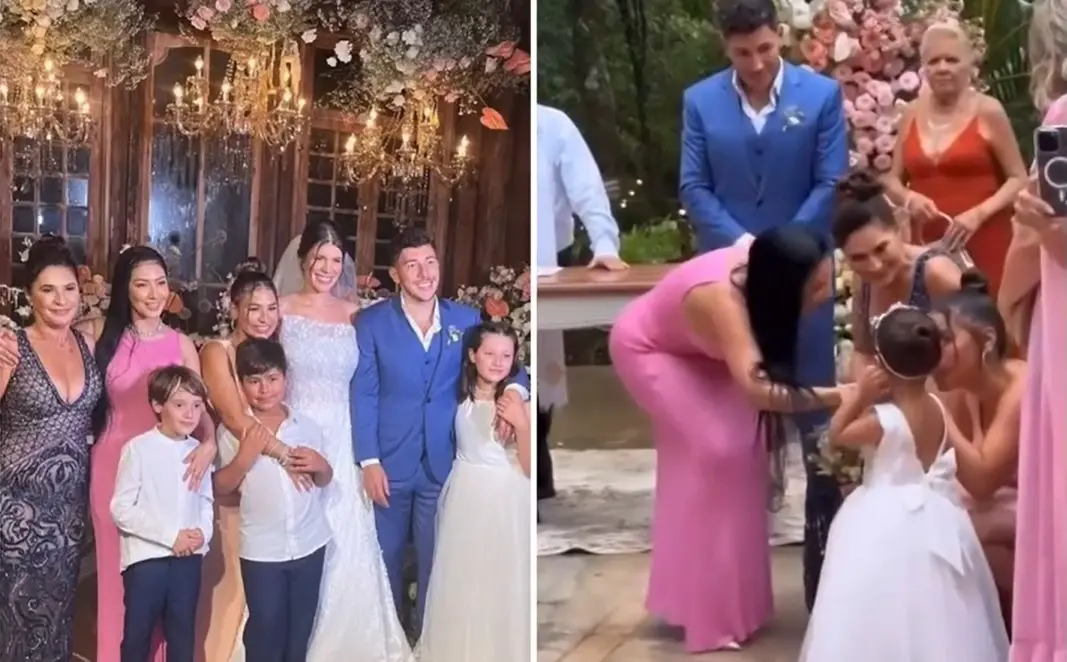 Cantoras posaram até para foto em família