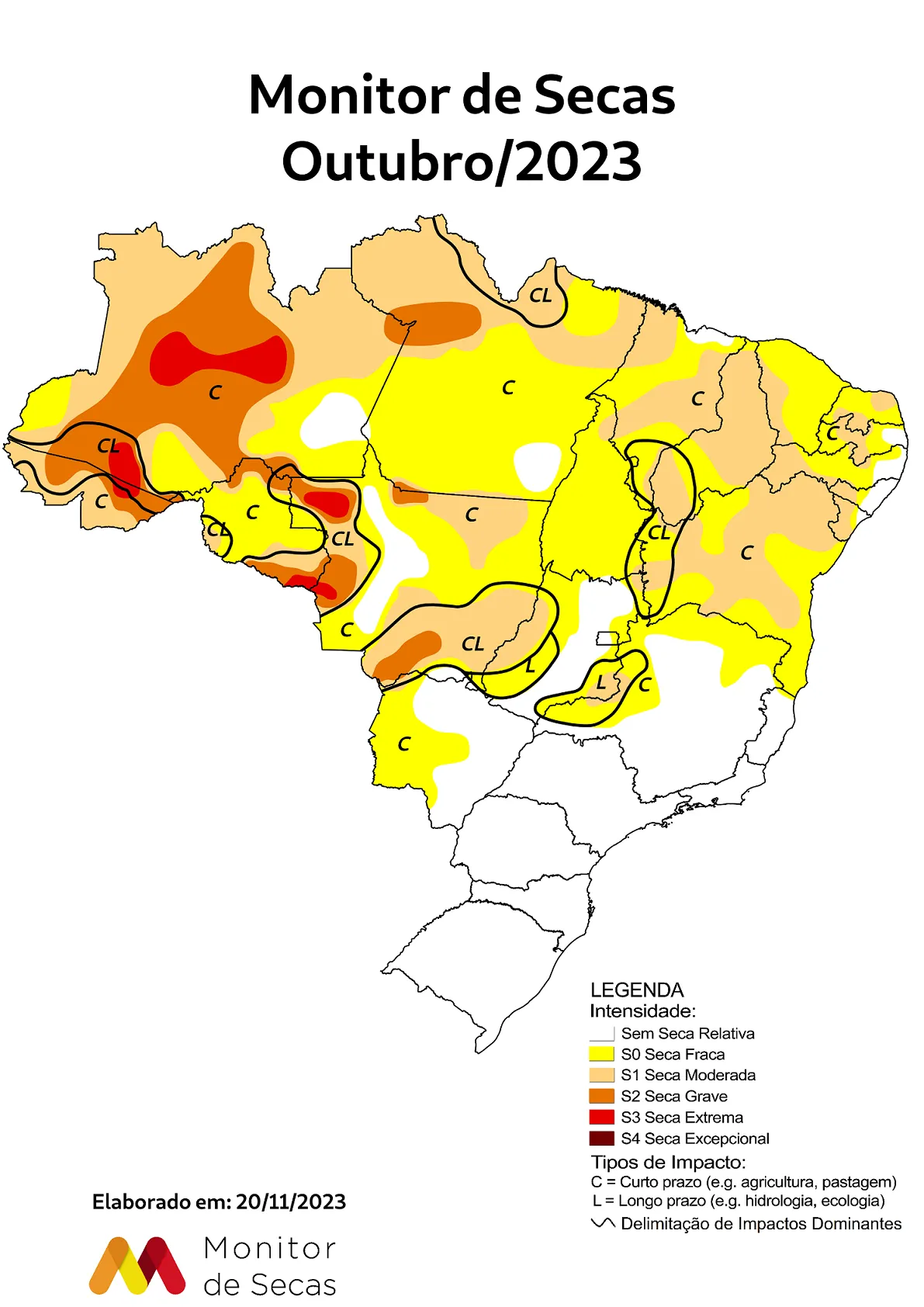 Monitor mostra agravamento da seca em diversos Estados