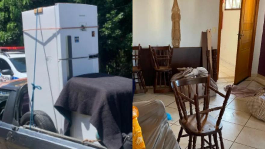 Montagem de itens roubados de apartamento em Uberlância