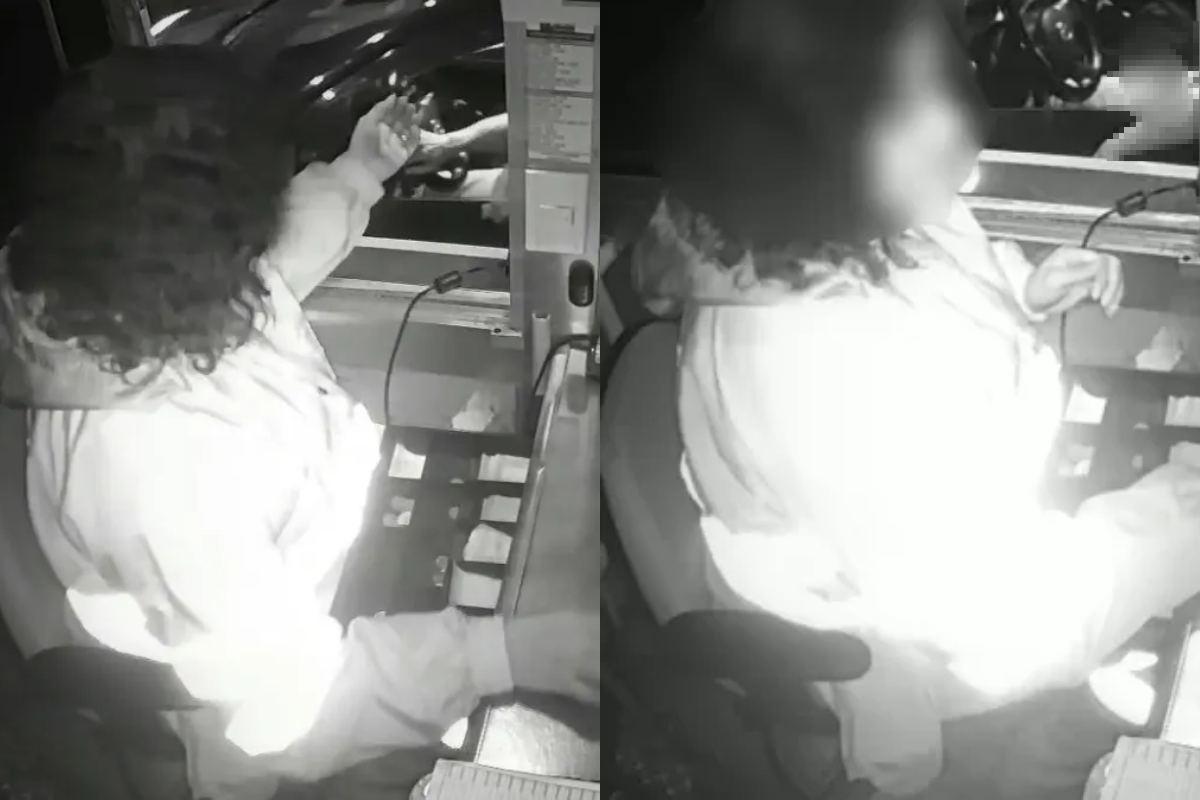 imagens de câmera de segurança que mostram PM assediando atendentes de pedágio no Rio de Janeiro