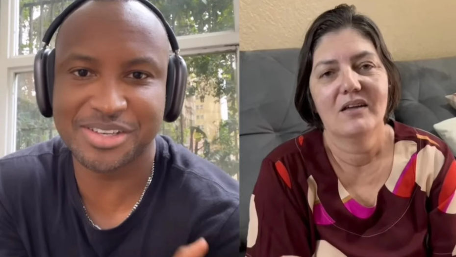 Print de vídeo de Thiaguinho e Isabel falando um sobre o outro nos stories do Instagram
