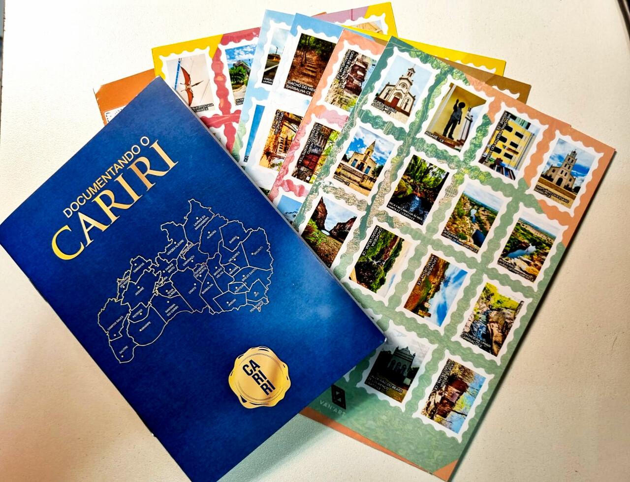 Passaporte conta com selos autocolantes e espaço para escrever memórias