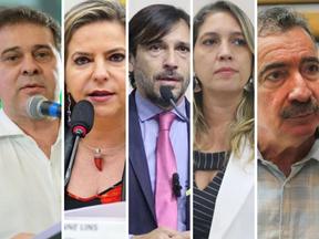 Pré-candidatos do PT: Evandro Leitão, Luizianne Lins, Guilherme Sampaio, Larissa Gaspar e Arthur Bruno
