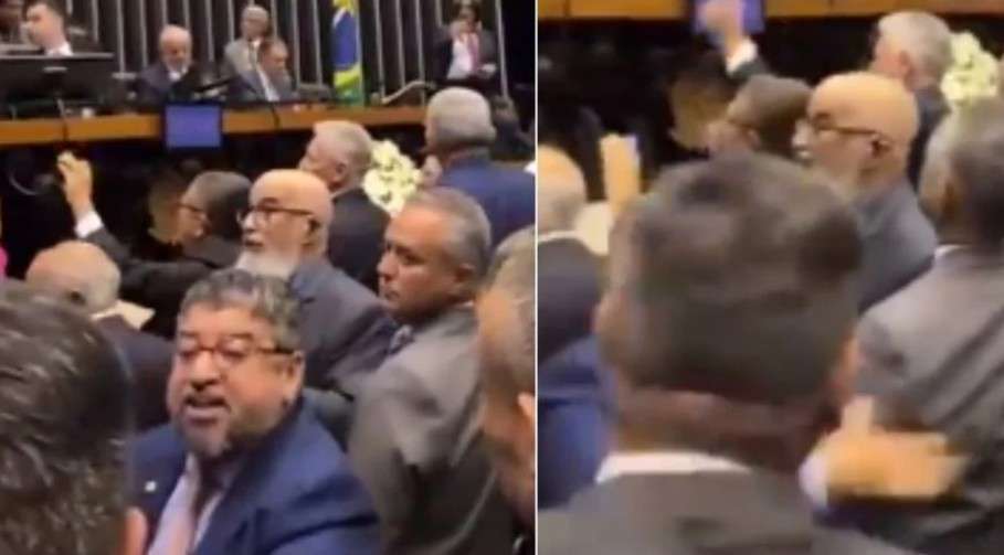 Deputado dá tapa em colega durante promulgação da reforma tributária no Congresso - PontoPoder - Diário do Nordeste