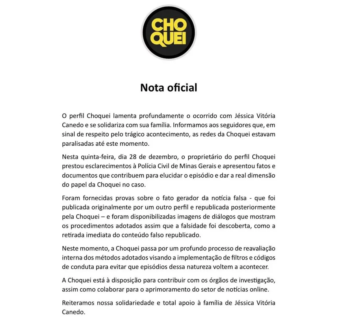 pronunciamento Choquei