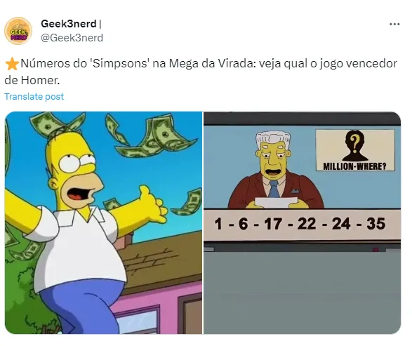 Episódio que Homer vence na loteria ocorreu na 11ª temporada