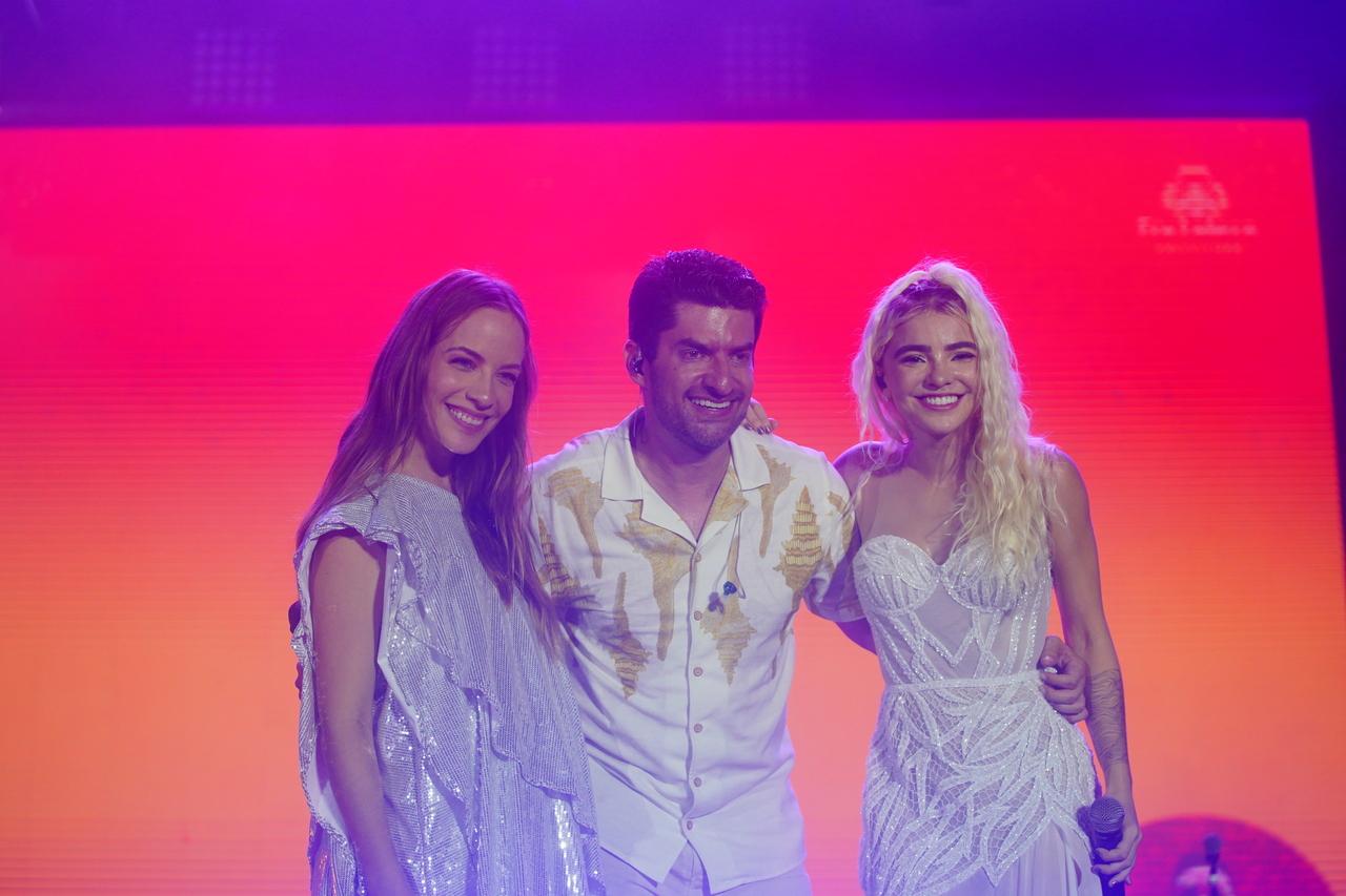 Giovana Bezerra, Paulo Benevides e Camila Marieta abriram a noite de Réveillon no Aterrinho