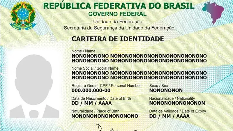 Modelo da nova carteira de identidade nacional