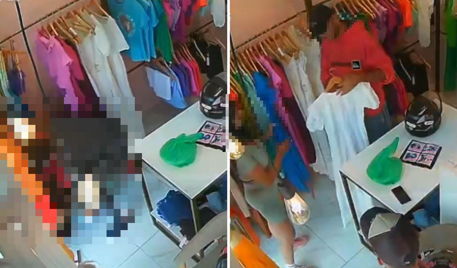 Montagem de fotos mostra cena do crime borrada