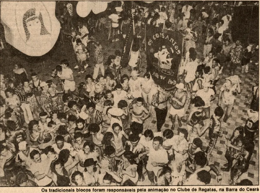 Movimento do Clube de Regatas em Fortaleza. Na época, a banda do Regatão animava o público