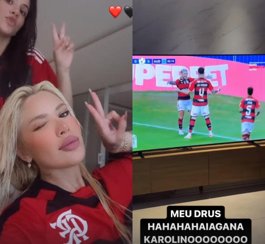 Montagem de Karoline Lima e novo namorado