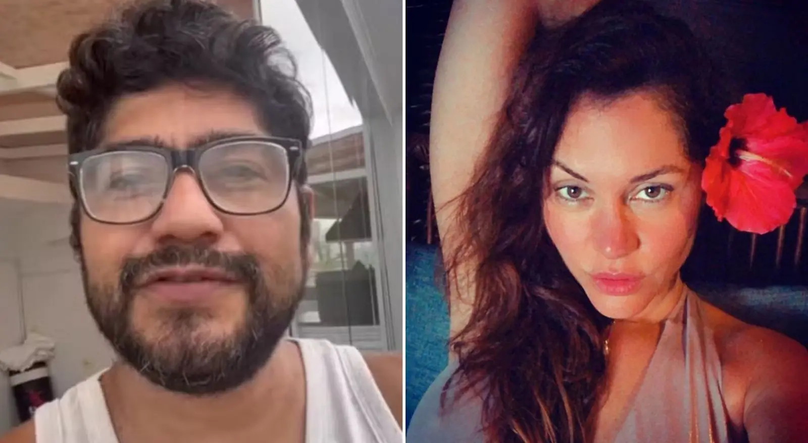 Montagem com fotos de Luiz França e Maria Melilo. Luiz França se pronuncia após denúncia de agressão contra Maria Melilo: Meu lado não foi exposto