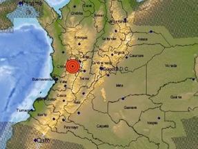 Mapa da Colômbia mostra local do terremoto