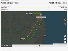 Avião retornou pra Natal, no Rio Grande do Norte