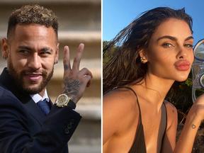 Montagem traz imagens de Neymar e Kimberlly. Quem é Kimberlly, modelo apontada como mãe do suposto terceiro filho de Neymar
