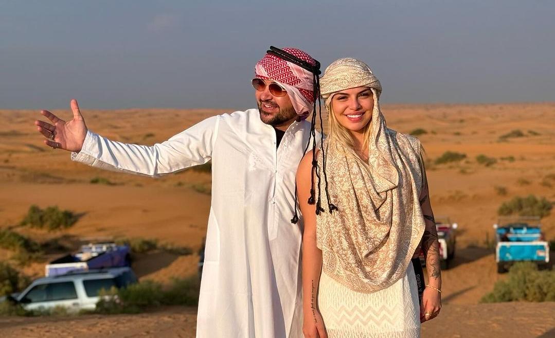 Casal registrou em redes momentos em viagem por Dubai