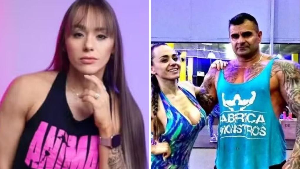 Montagem de fotos mostra vítima à esquerda e uma foto do casal à direita