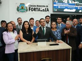 Presidente da Câmara Municipal de Fortaleza, Gardel Rolim, após tumulto na sessão de abertura do ano legislativo