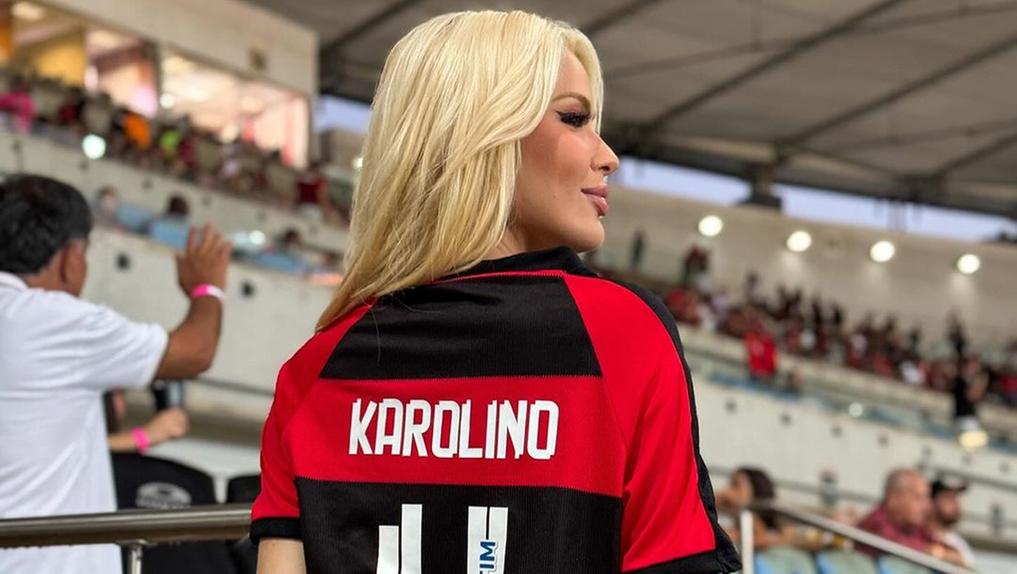 Karoline Lima vai ao Maracanã e usa blusa com apelido de Léo Pereira -  Zoeira - Diário do Nordeste