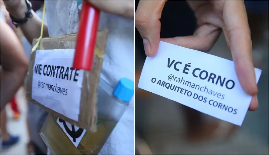 Fotos do cartão e da placa no pescoço