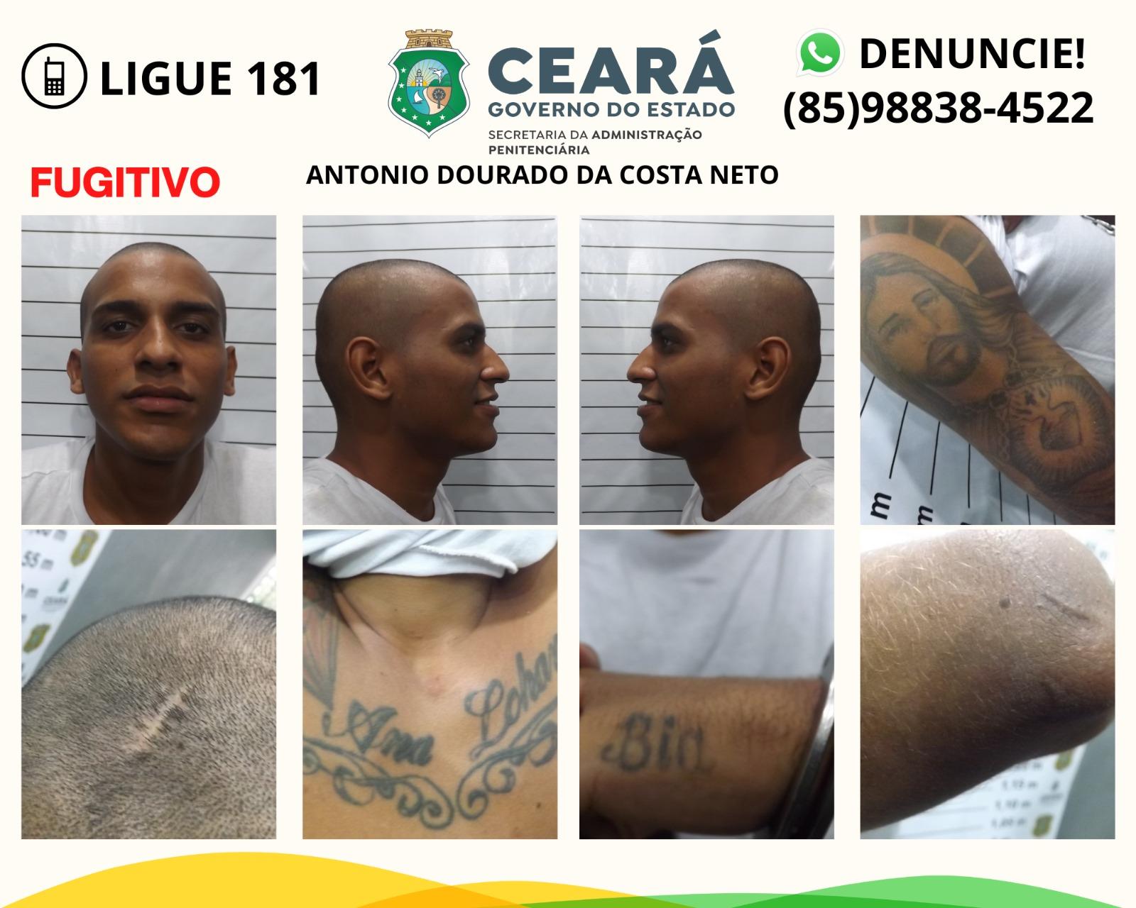 SAP divulgou a identificação e fotografias do preso que fugiu, para ajudar no seu reconhecimento