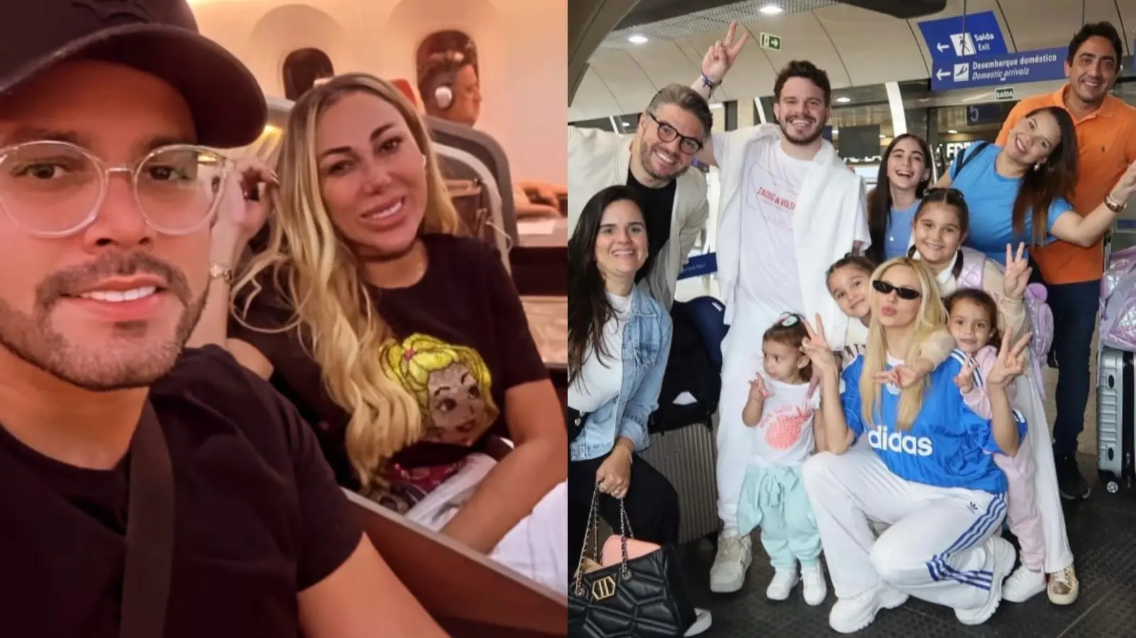 Taty Girl ao lado do cantor Raphael Alencar, Matheus Fernandes ao lado de familiares e amigos