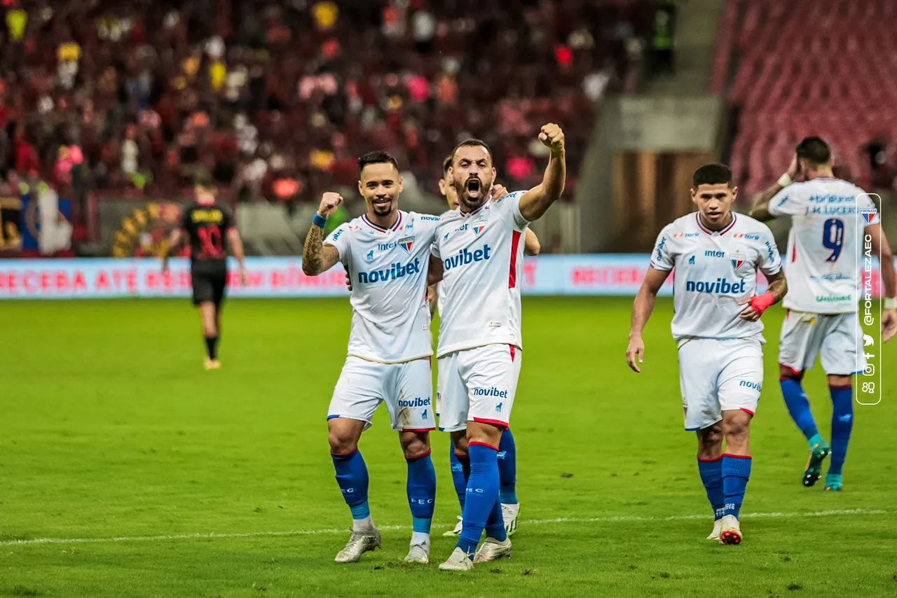 O gol do Fortaleza foi marcado por Moisés, no fim do  1º tempo