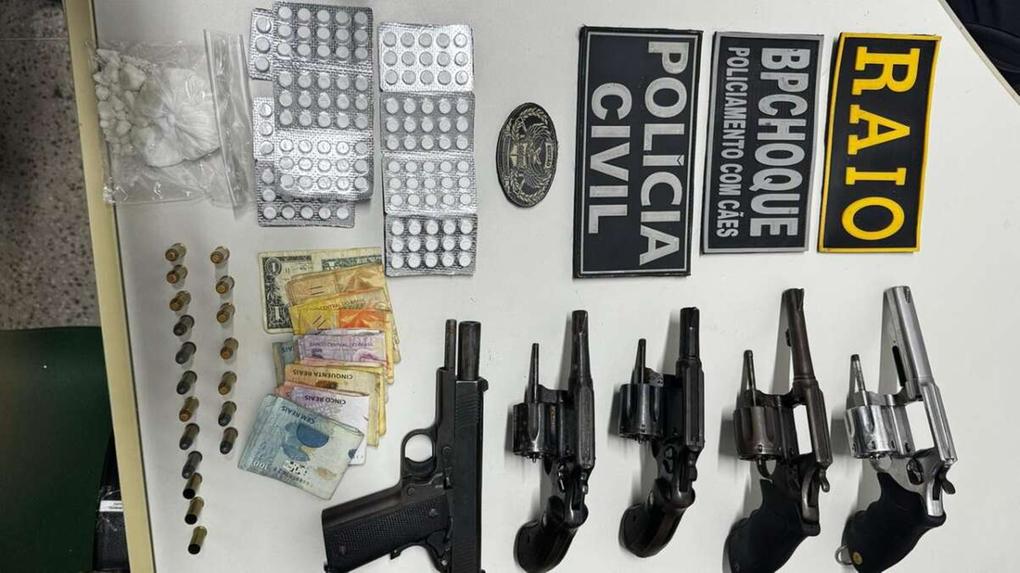 foto de itens apreendidos em operação policial de Iguatu