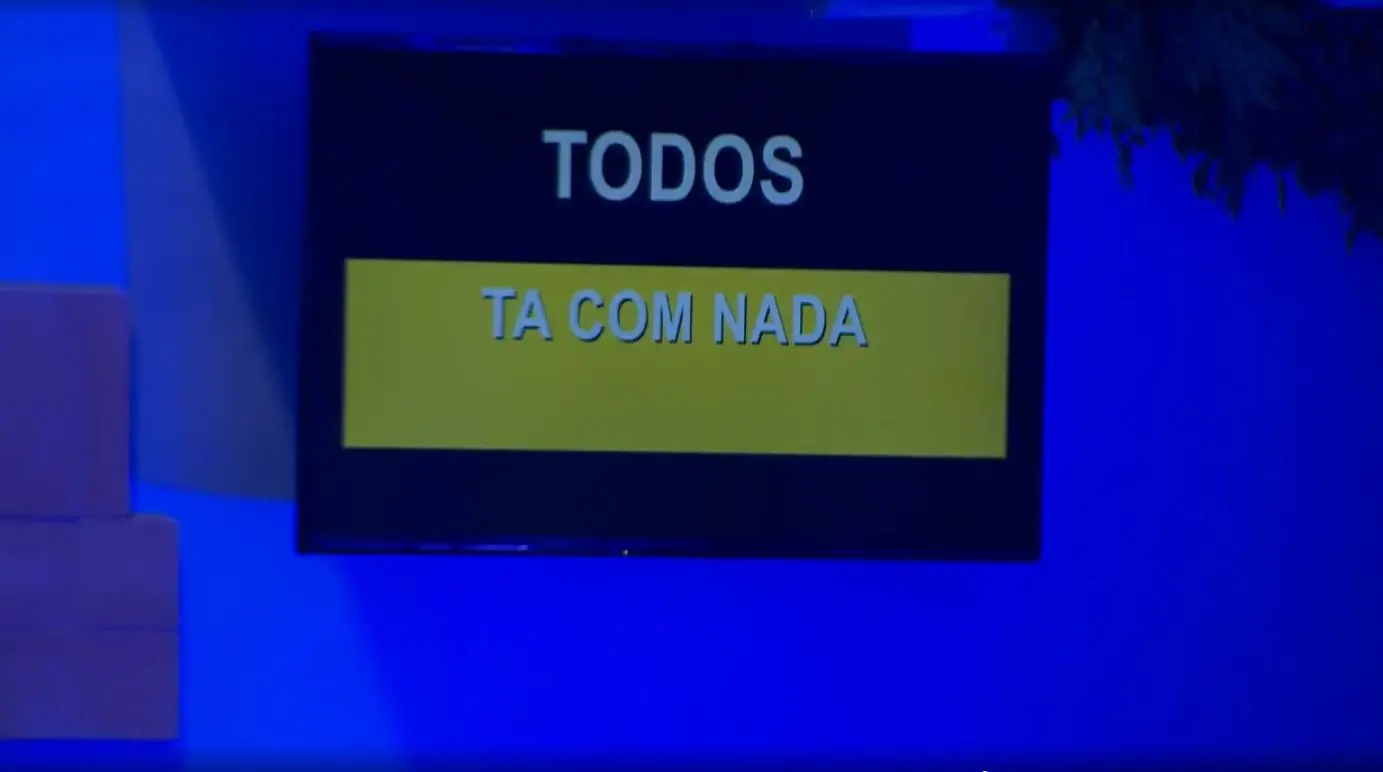 tela mostrando o dizer 'tá com nada' no bbb 24