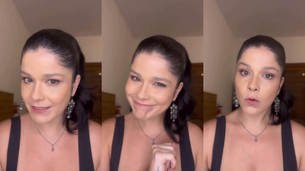 montagem com frames de samara felippo em vídeo publicado nas redes sociais