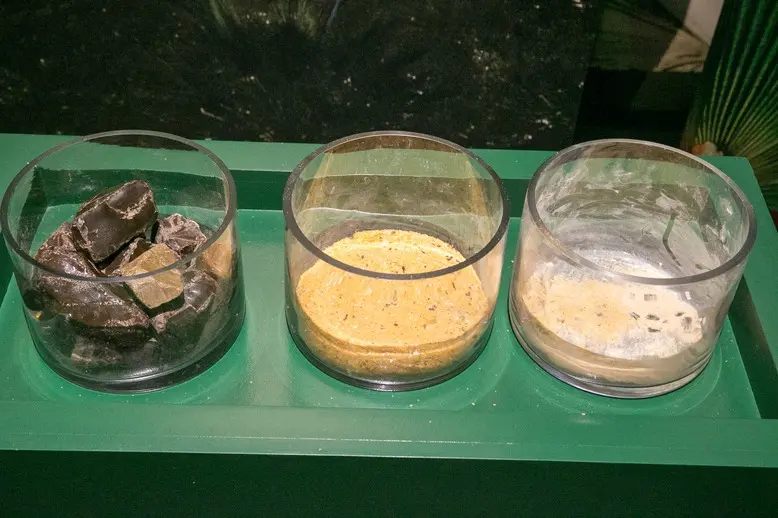 Diferentes tipos de pó e cera de carnaúba