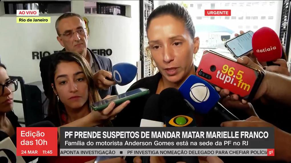 Ágatha Amaus e Monica Benicio em entrevista após prisão dos irmãos Brazão e do delegado Rivaldo Barbosa