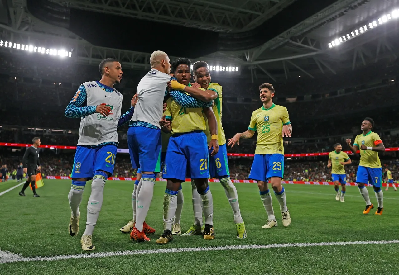 Endrick marcou um golaço para o Brasil