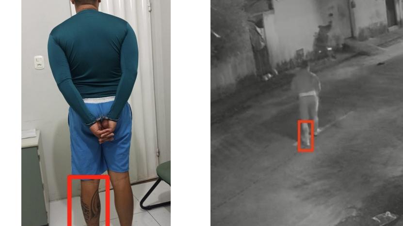 Para os investigadores, Igor Belarmino Sousa foi identificado nas filmagens através de uma tatuagem na perna esquerda