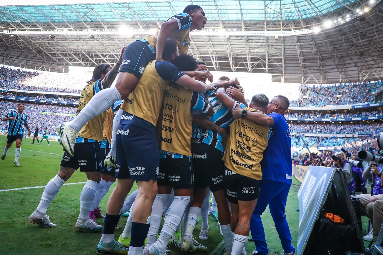 O Grêmio foi campeão gaúcho na Arena lotada