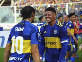 Jogadores do Boca Juniors comemoram gol