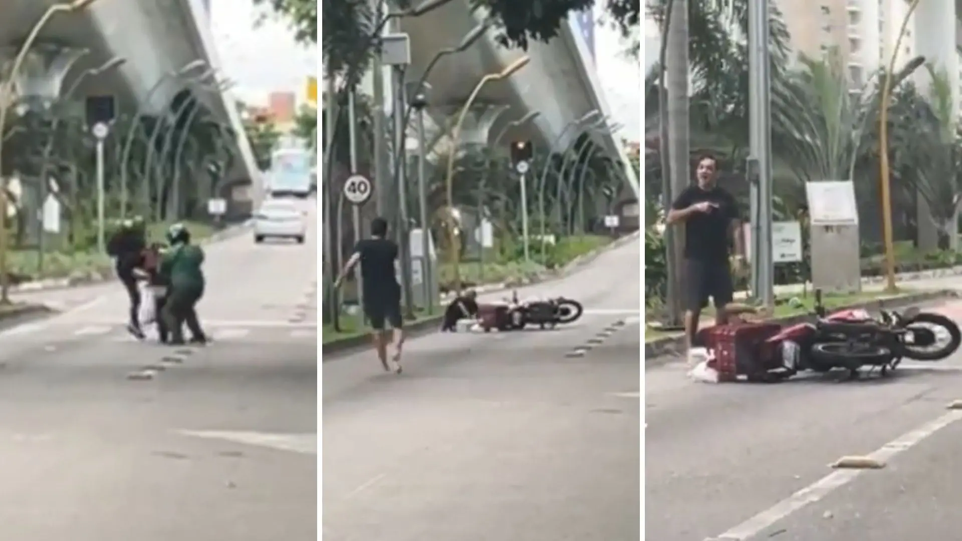 Sequência de imagens da tentativa de assalto frustrada por um policial civil