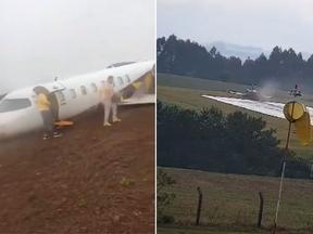 Avião particular da Cimed sai da pista após voo no Rio Grande do Sul