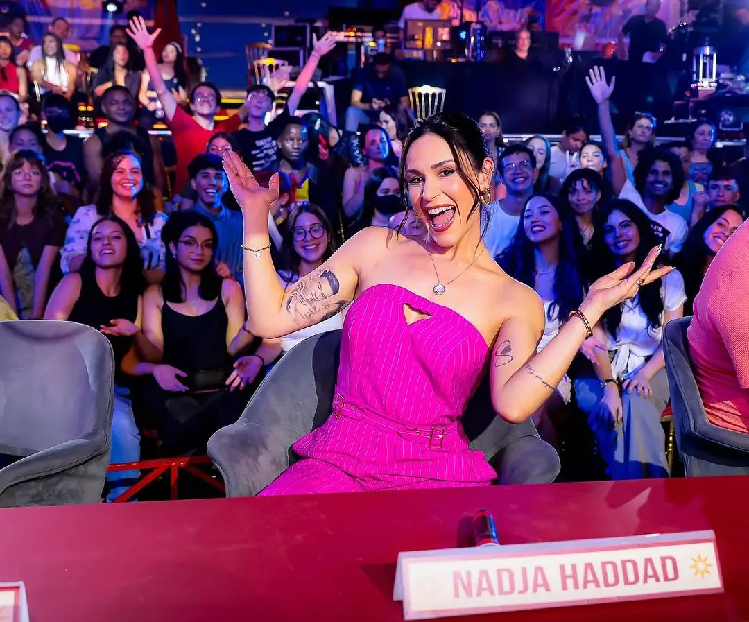 Nadja Haddad durante programa no SBT